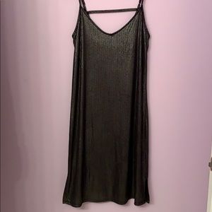 Shimmery silver and black #nye mini/midi dress